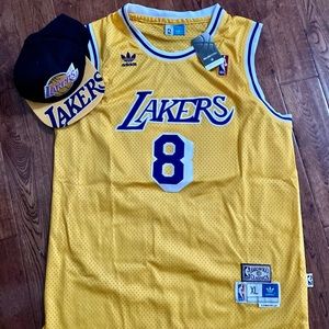 Men’s NEW NBA Kobe Bryant XL Adidas Jersey Snap Lakers Hat